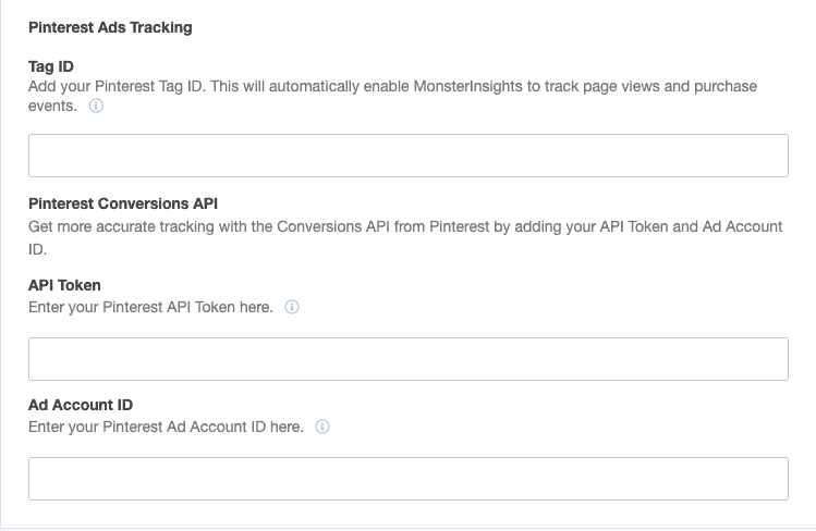 Pinterest PPC ads tracking MonsterInsights