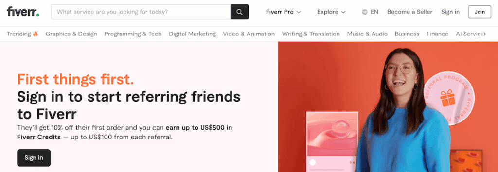 Referral program example
