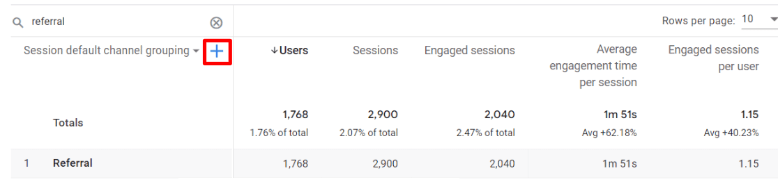 Filter referral traffic GA4