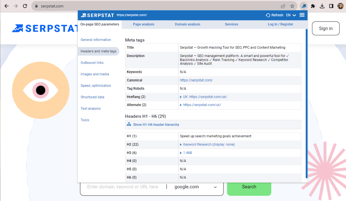Serpstat SEO extension
