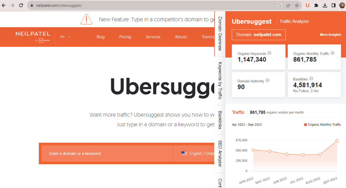 Ubersuggest extension